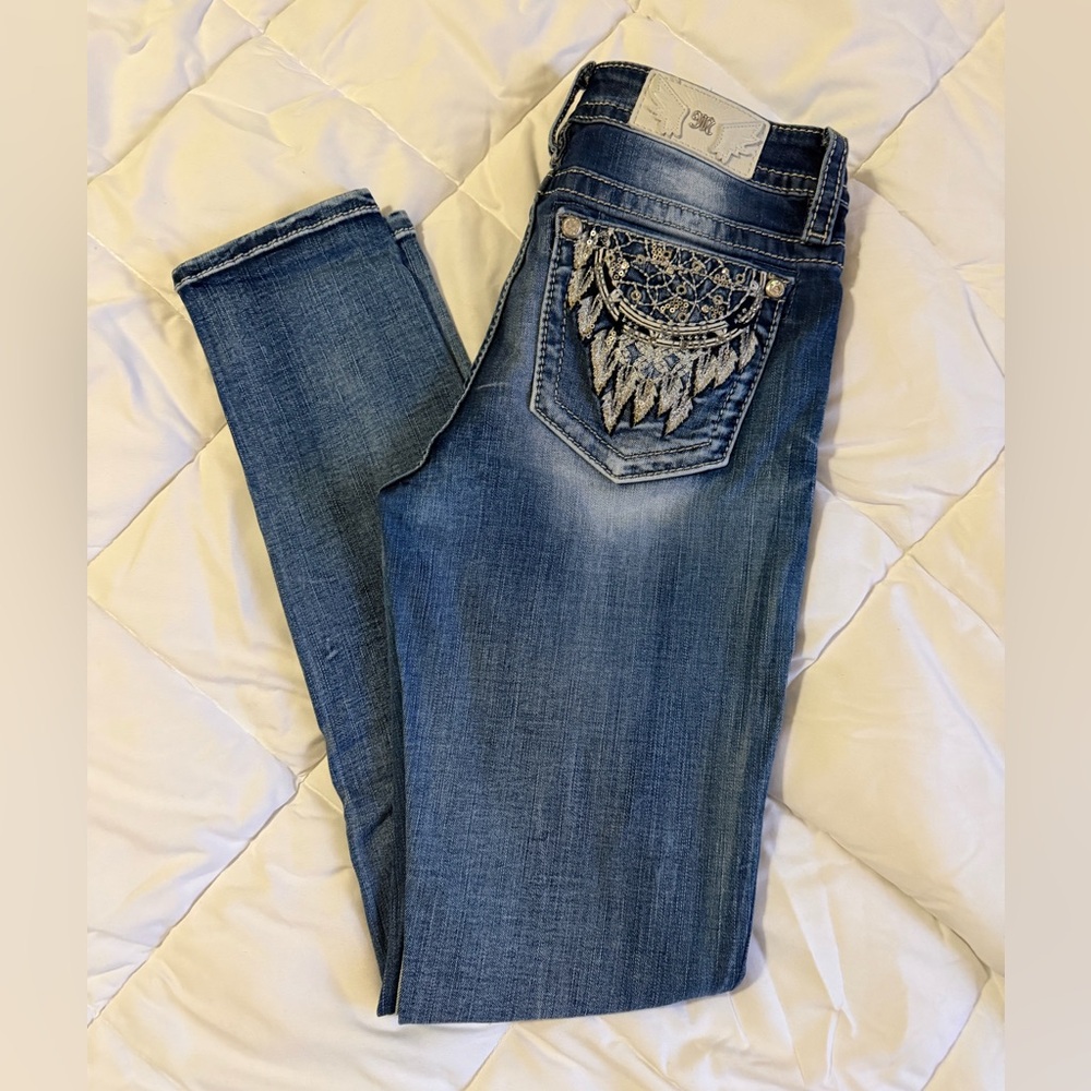 Miss Me Women's Denim Jeans with Silver Embellishments